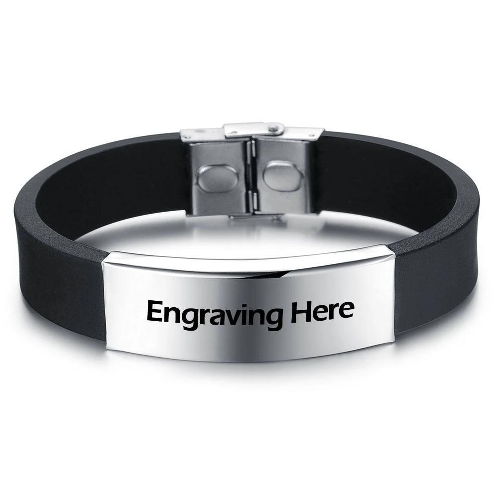 Personalized Stainless Steel Bracelet Fashion Men's Bracelet Length Adjustable Male Bangles Jewelry - Personalized Jewel