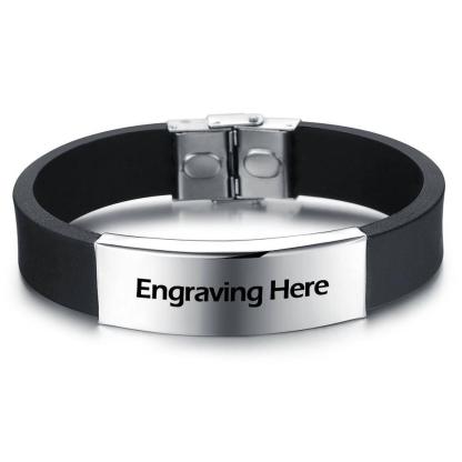 Personalized Stainless Steel Bracelet Fashion Men's Bracelet Length Adjustable Male Bangles Jewelry - Personalized Jewel