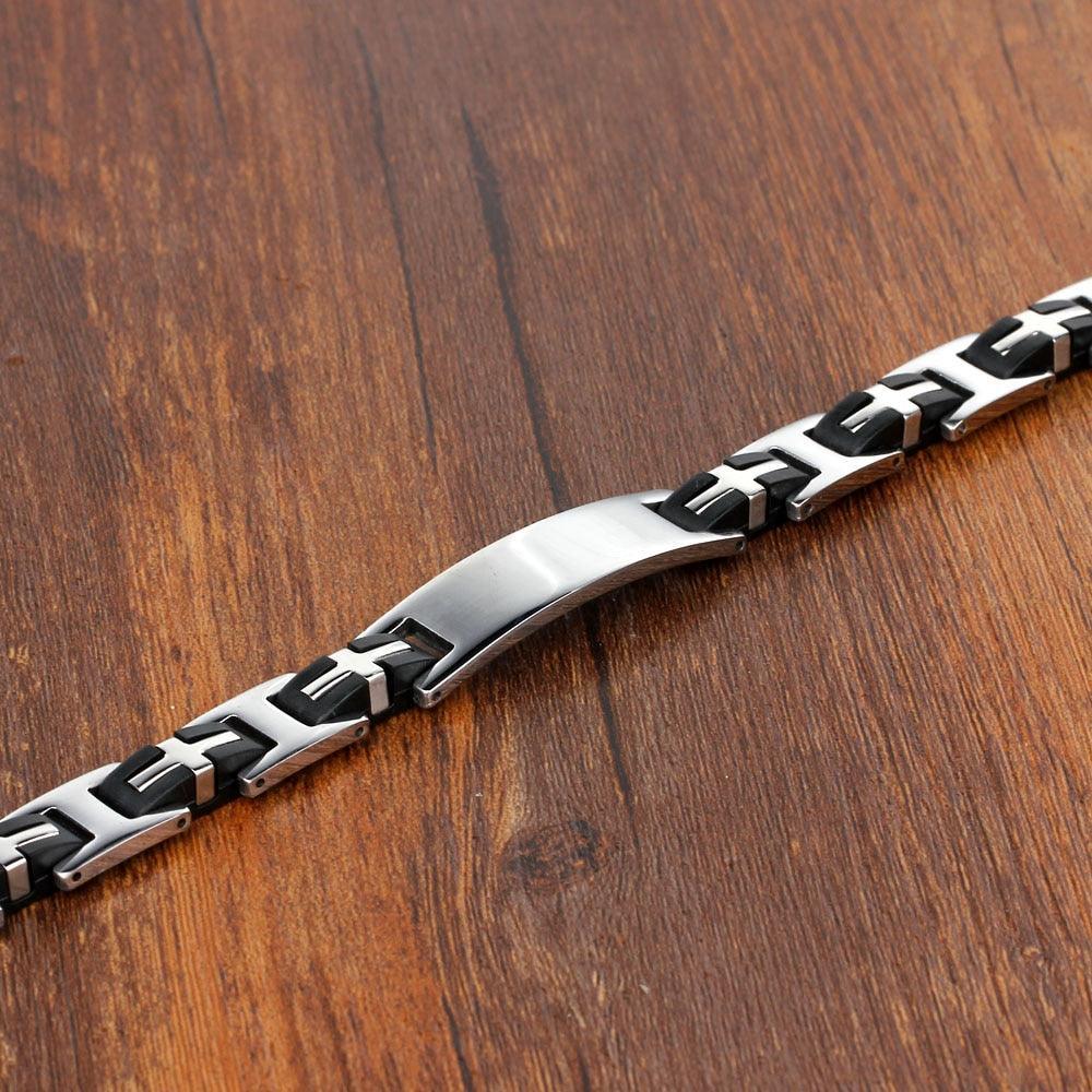 Personalized Stainless Steel Bracelet For Men - Fashion Jewelry For Men - Biker Chain Design Bracelet For Men - Personalized Jewel