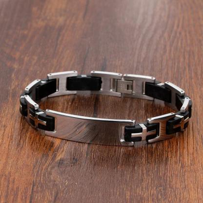 Personalized Stainless Steel Bracelet For Men - Fashion Jewelry For Men - Biker Chain Design Bracelet For Men - Personalized Jewel