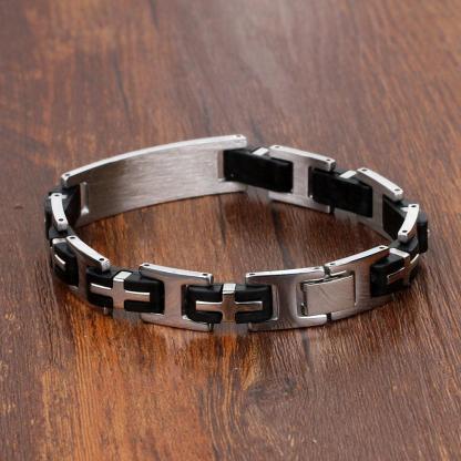 Personalized Stainless Steel Bracelet For Men - Fashion Jewelry For Men - Biker Chain Design Bracelet For Men - Personalized Jewel