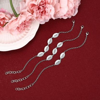 Personalized Stainless Steel Chain Bracelets for Couples with Engraved Custom 2 to 4 Names, Best Friend Bracelet - Personalized Jewel