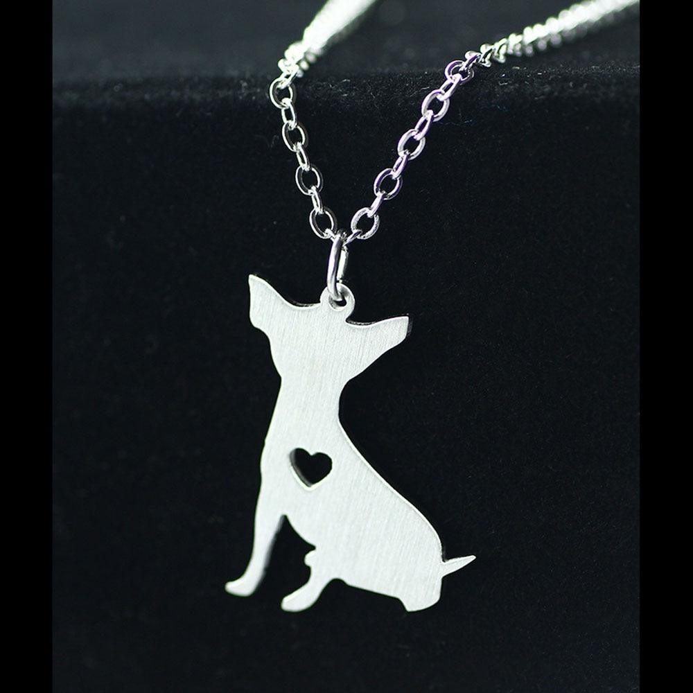 Personalized Stainless Steel Chihuahua Puppy Pendant Necklace, Engrave Name, Gift for Pet Lover - Personalized Jewel