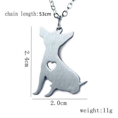 Personalized Stainless Steel Chihuahua Puppy Pendant Necklace, Engrave Name, Gift for Pet Lover - Personalized Jewel