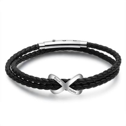 Personalized Stainless Steel Couple Engrave 2 Name Infinity Bracelet Fashion Jewelry For Women - Personalized Jewel