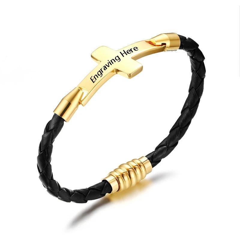 Personalized Stainless Steel Cross Bracelet for Women with Engraved Name, Gift Bracelet & Bangles for Love - Personalized Jewel
