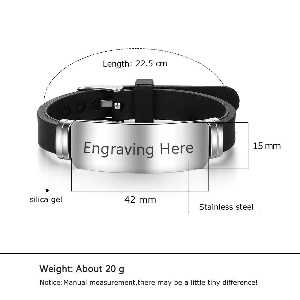 Personalized Stainless Steel ID Bracelets for Men with Custom Name Engraved, Jewelry Bangles for Men & Women - Personalized Jewel