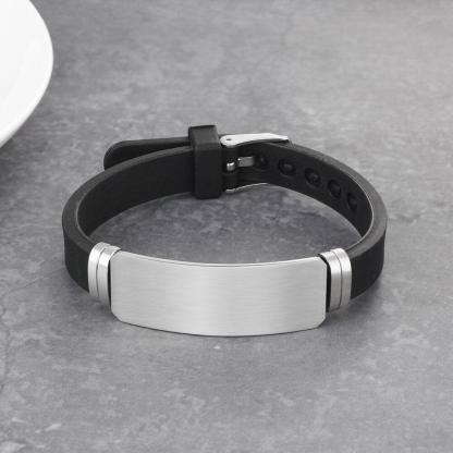 Personalized Stainless Steel ID Bracelets for Men with Custom Name Engraved, Jewelry Bangles for Men & Women - Personalized Jewel