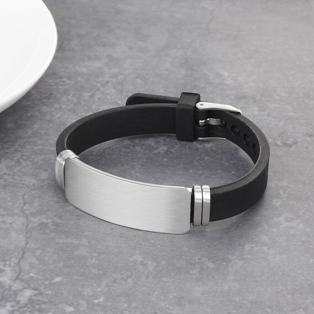 Personalized Stainless Steel ID Bracelets for Men with Custom Name Engraved, Jewelry Bangles for Men & Women - Personalized Jewel