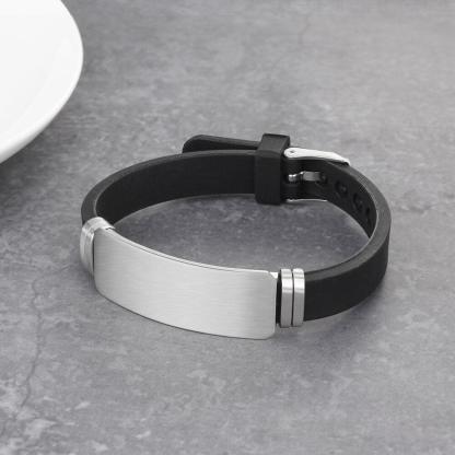 Personalized Stainless Steel ID Bracelets for Men with Custom Name Engraved, Jewelry Bangles for Men & Women - Personalized Jewel