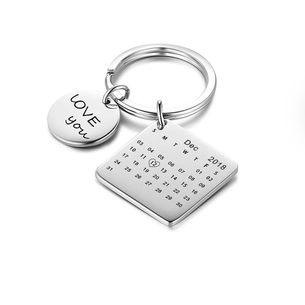 Personalized Stainless Steel Key Chains – Custom Name & Date – Best Gift for Lovers  - Personalized Jewel
