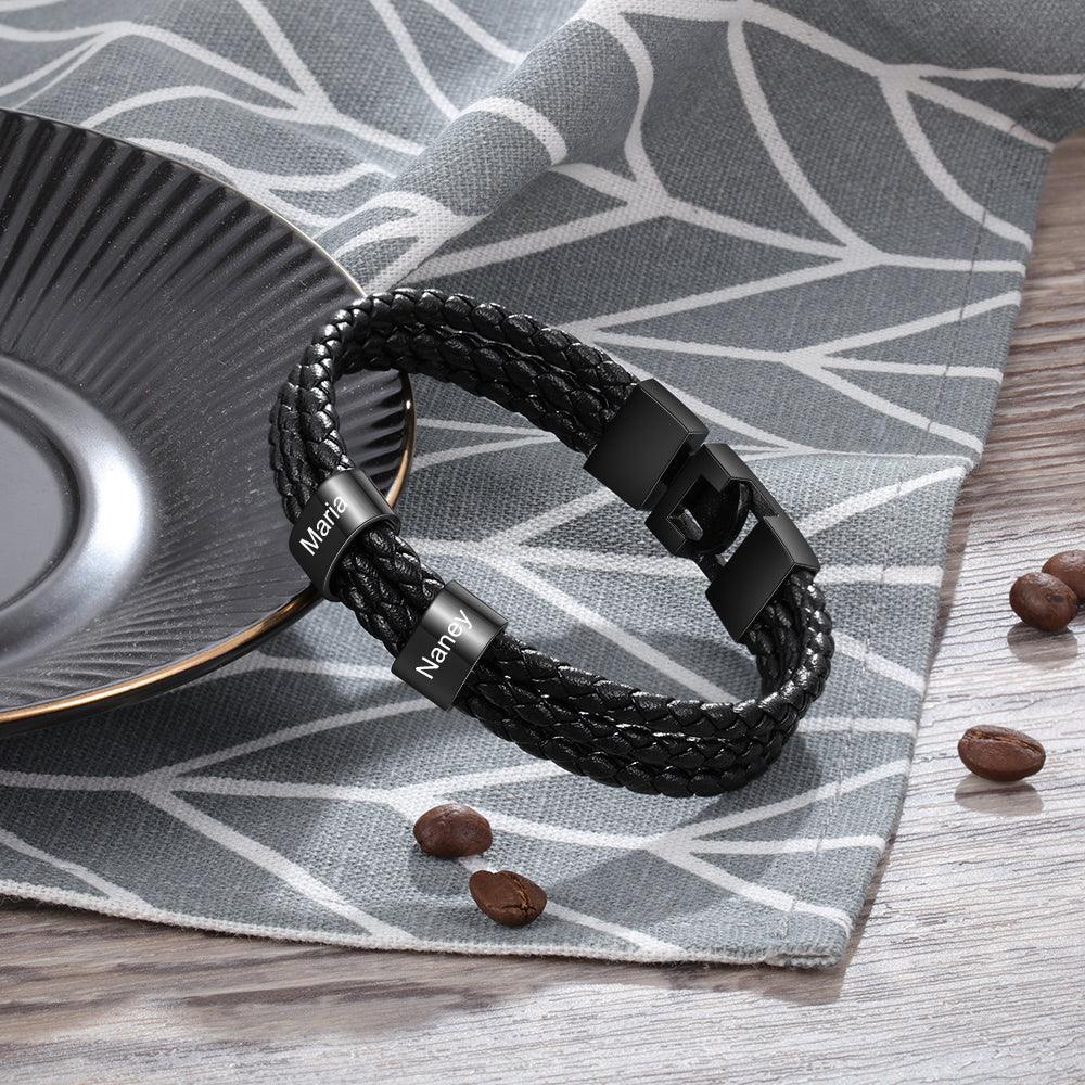 Personalized Stainless Steel Name Bracelet - 2 Custom Names-Personalized Jewels