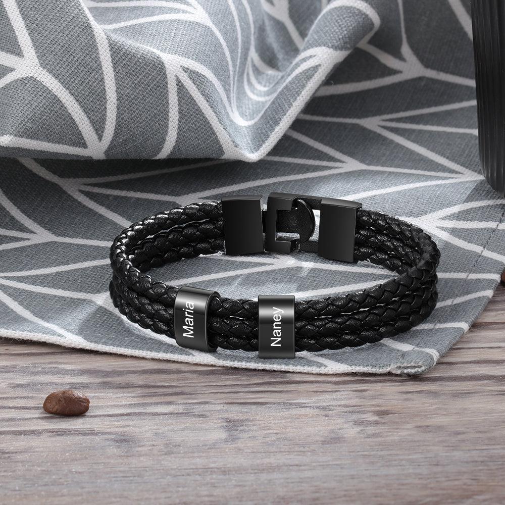 Personalized Stainless Steel Name Bracelet - 2 Custom Names - Personalized Jewel