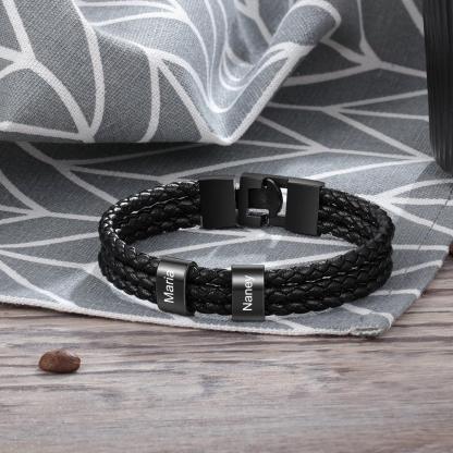 Personalized Stainless Steel Name Bracelet - 2 Custom Names - Personalized Jewel