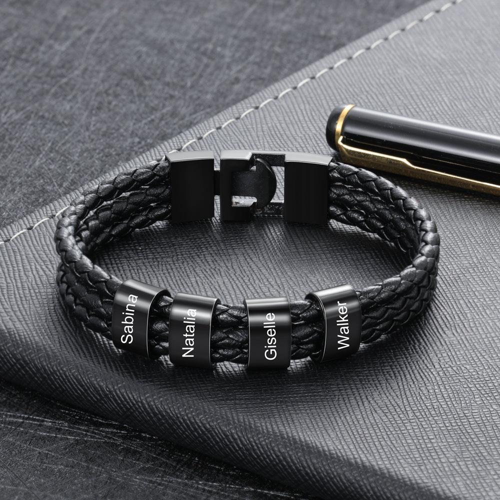 Personalized Stainless Steel Name Bracelet - 4 Custom Names - Personalized Jewel