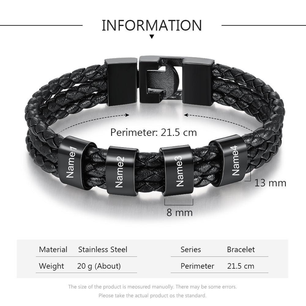 Personalized Stainless Steel Name Bracelet - 4 Custom Names-Personalized Jewels