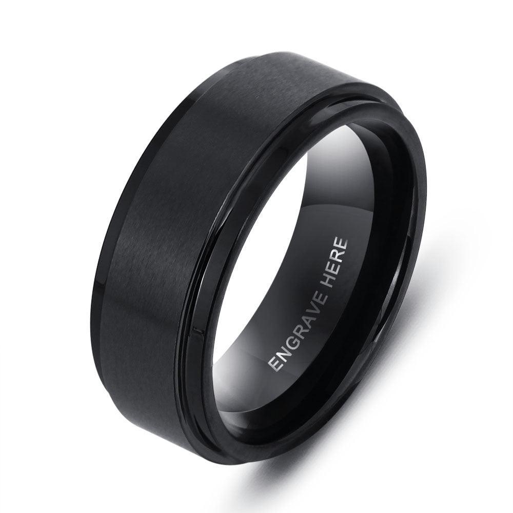 Personalized Stainless Steel Name Engraved Ring, Fashion Jewelry Gift for Men - Personalized Jewel