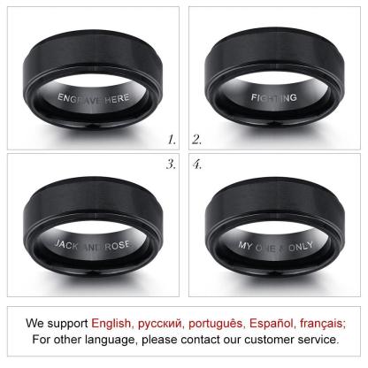 Personalized Stainless Steel Name Engraved Ring, Fashion Jewelry Gift for Men - Personalized Jewel