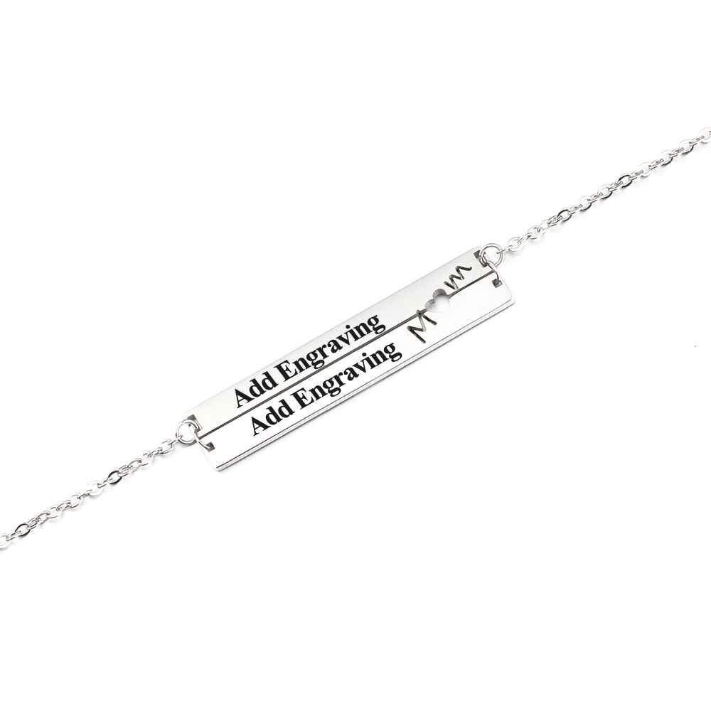 Personalized Stainless Steel Nameplate Bar Engraved Pendant Necklace, Fashion Jewelry Gift for Women - Personalized Jewel