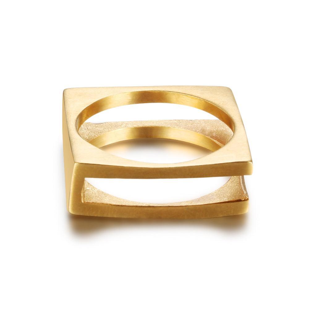 Personalized Stainless Steel Ring - Forever Engraved Jewelry - Square Shape Designed Ring - Customized Gifts-Personalized Jewels