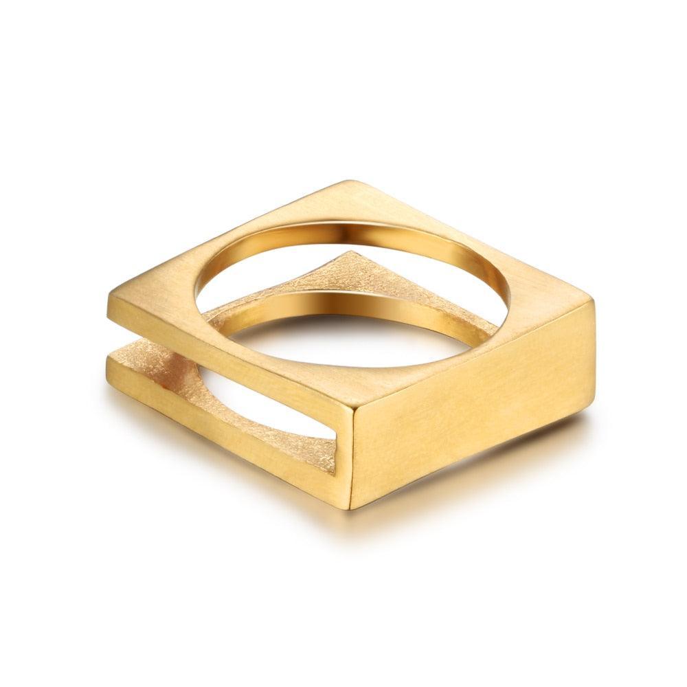 Personalized Stainless Steel Ring - Forever Engraved Jewelry - Square Shape Designed Ring - Customized Gifts-Personalized Jewels