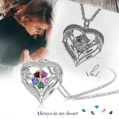 Personalized Sterling Clover Necklace - 5 Custom Names 5 Birthstones - Personalized Jewel