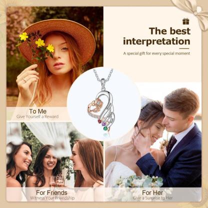 Personalized Sterling Rose Necklace - 3 Custom Names 4 Birthstones - Personalized Jewel