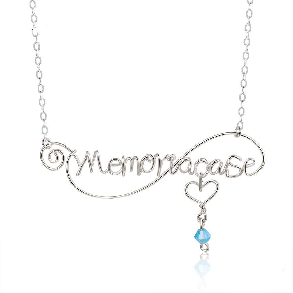 Personalized Sterling Silver Necklace for Women, Custom Infinity Love Nameplate Accessories for Women, Nameplate Pendant Necklace for Women - Personalized Jewel