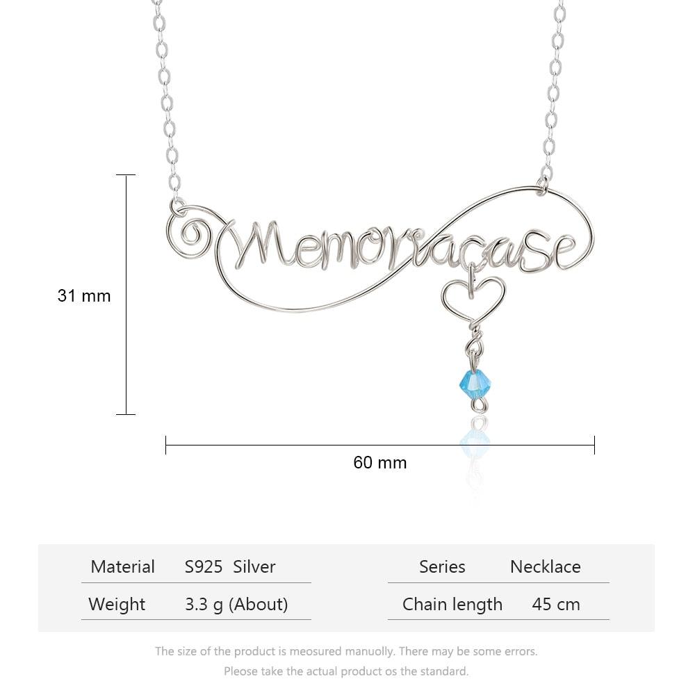 Personalized Sterling Silver Necklace for Women, Custom Infinity Love Nameplate Accessories for Women, Nameplate Pendant Necklace for Women - Personalized Jewel