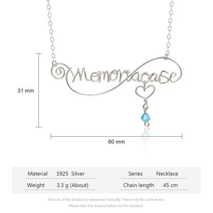 Personalized Sterling Silver Necklace for Women, Custom Infinity Love Nameplate Accessories for Women, Nameplate Pendant Necklace for Women - Personalized Jewel
