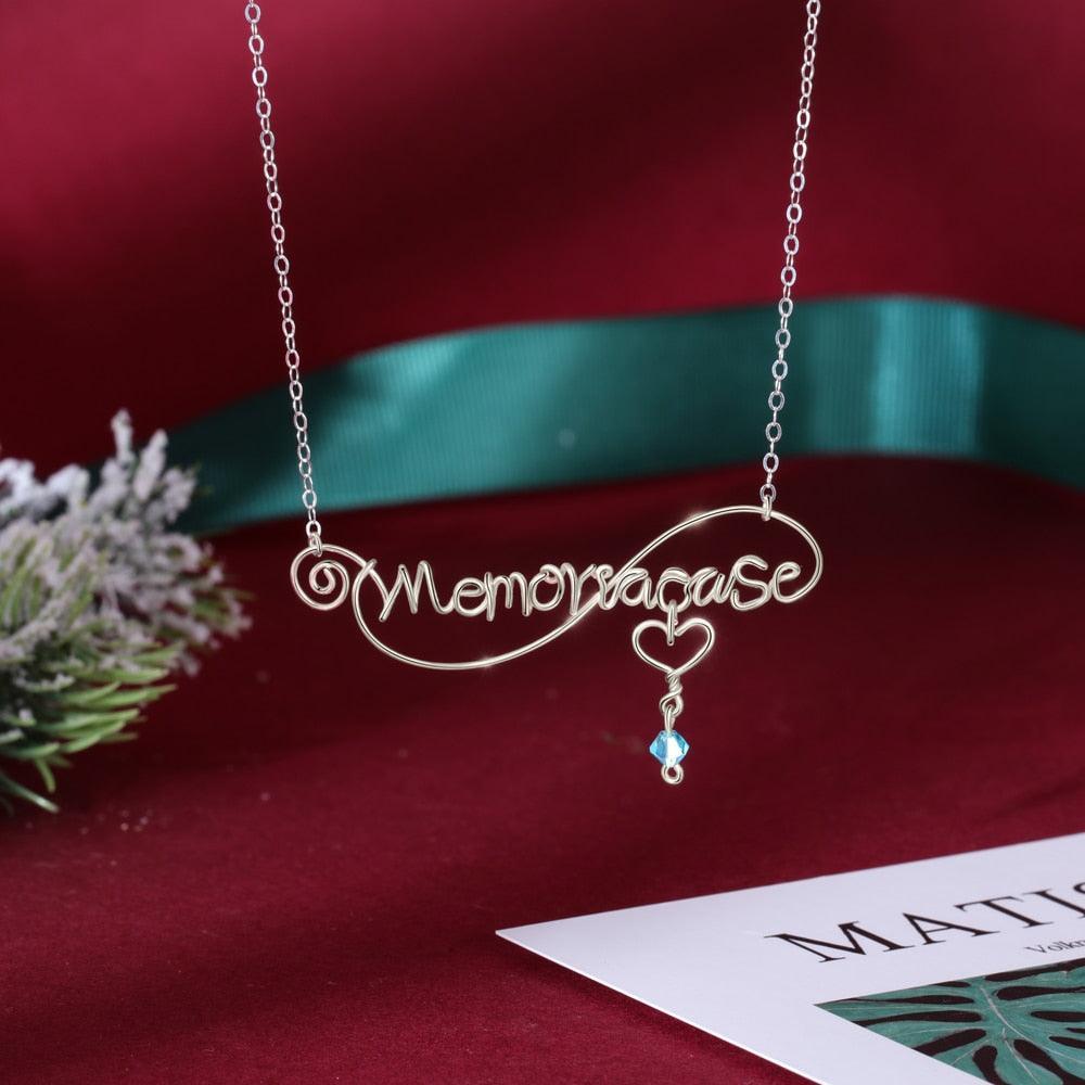 Personalized Sterling Silver Necklace for Women, Custom Infinity Love Nameplate Accessories for Women, Nameplate Pendant Necklace for Women - Personalized Jewel