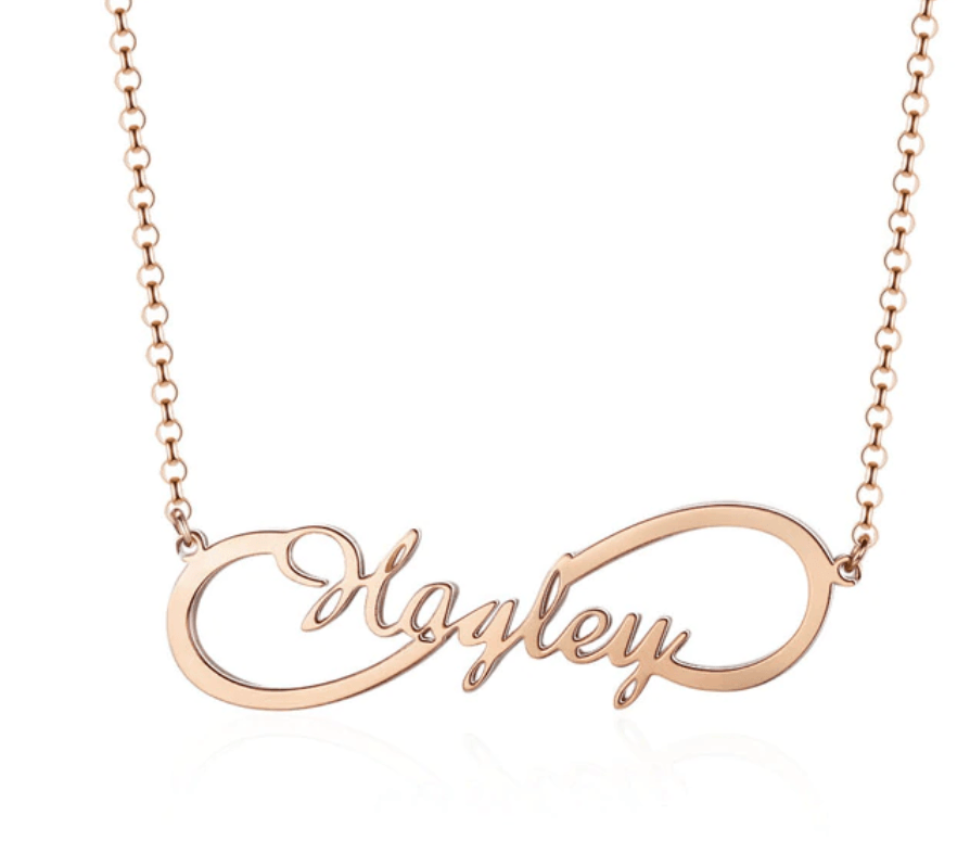 Personalized Sterling Silver Necklace - Infinity Name Pendant Necklaces - Custom Nameplate - Customized Gift-Personalized Jewels