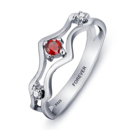 Personalized Sterling Silver Ring - Forever Bezel Stone - Fashion Jewelry - Gift for Women - Personalized Jewel