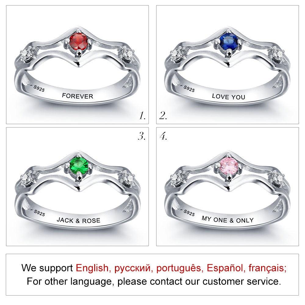 Personalized Sterling Silver Ring - Forever Bezel Stone - Fashion Jewelry - Gift for Women - Personalized Jewel
