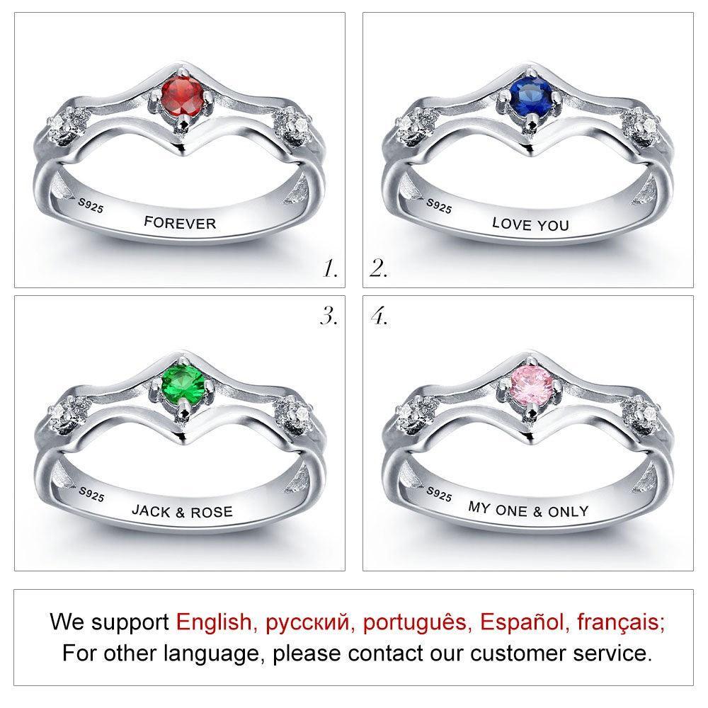 Personalized Sterling Silver Ring - Forever Bezel Stone - Fashion Jewelry - Gift for Women - Personalized Jewel