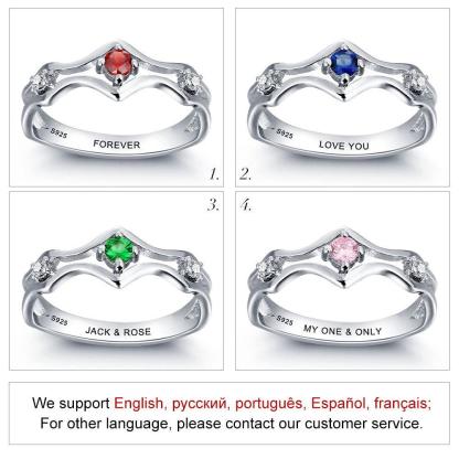 Personalized Sterling Silver Ring - Forever Bezel Stone - Fashion Jewelry - Gift for Women - Personalized Jewel