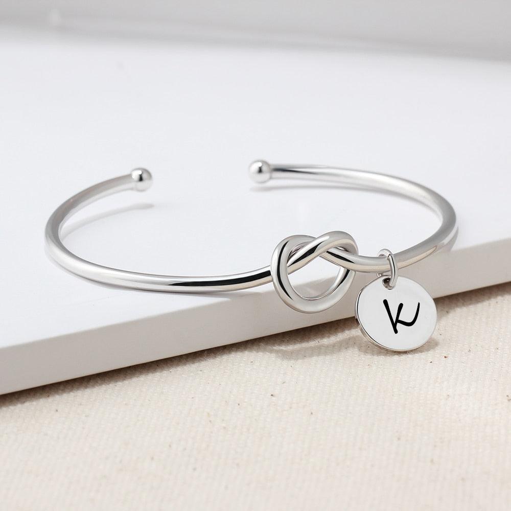 Personalized Tie Design ID Bracelets with Engraved Name & 2 colors, Customize Fashion Bangles for Women-Personalized Jewels