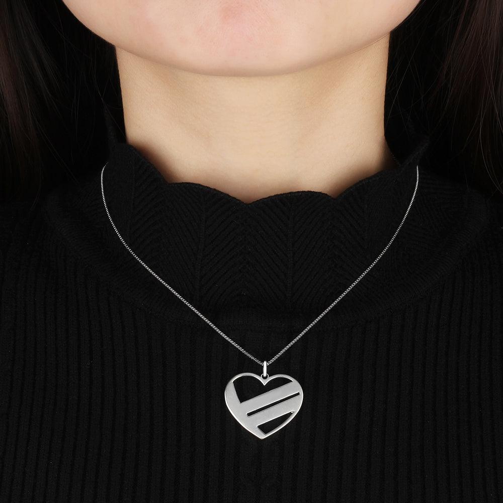 Personalized Women’s 925 Sterling Silver 2 Name Necklace with Heart Shape Pendant, Trendy Fashion Jewelry for Lovers - Personalized Jewel