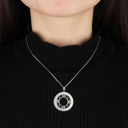 Personalized Women’s 925 Sterling Silver Name Necklace with 4 Birthstones, Trendy Customized Name Engrave Pendant for Sister, Fashion Jewelry - Personalized Jewel