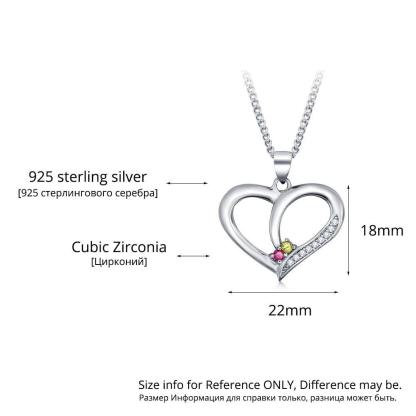 Personalized Women’s 925 Sterling Silver Name Necklace with Heart Pattern Pendant & Birthstone, Classic Jewelry Birthday Gift for Girl Friend - Personalized Jewel