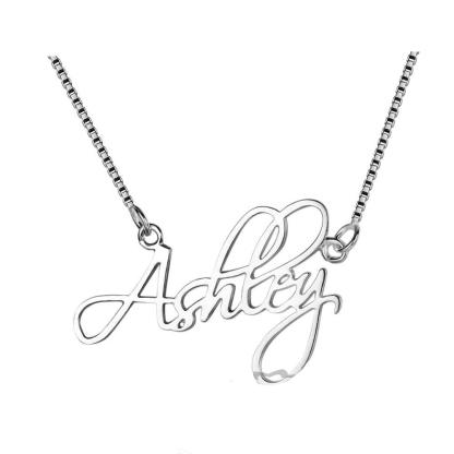 Personalized Women’s 925 Sterling Silver Necklace with Custom Nameplate Pendant, Christmas Gift Jewelry - Personalized Jewel