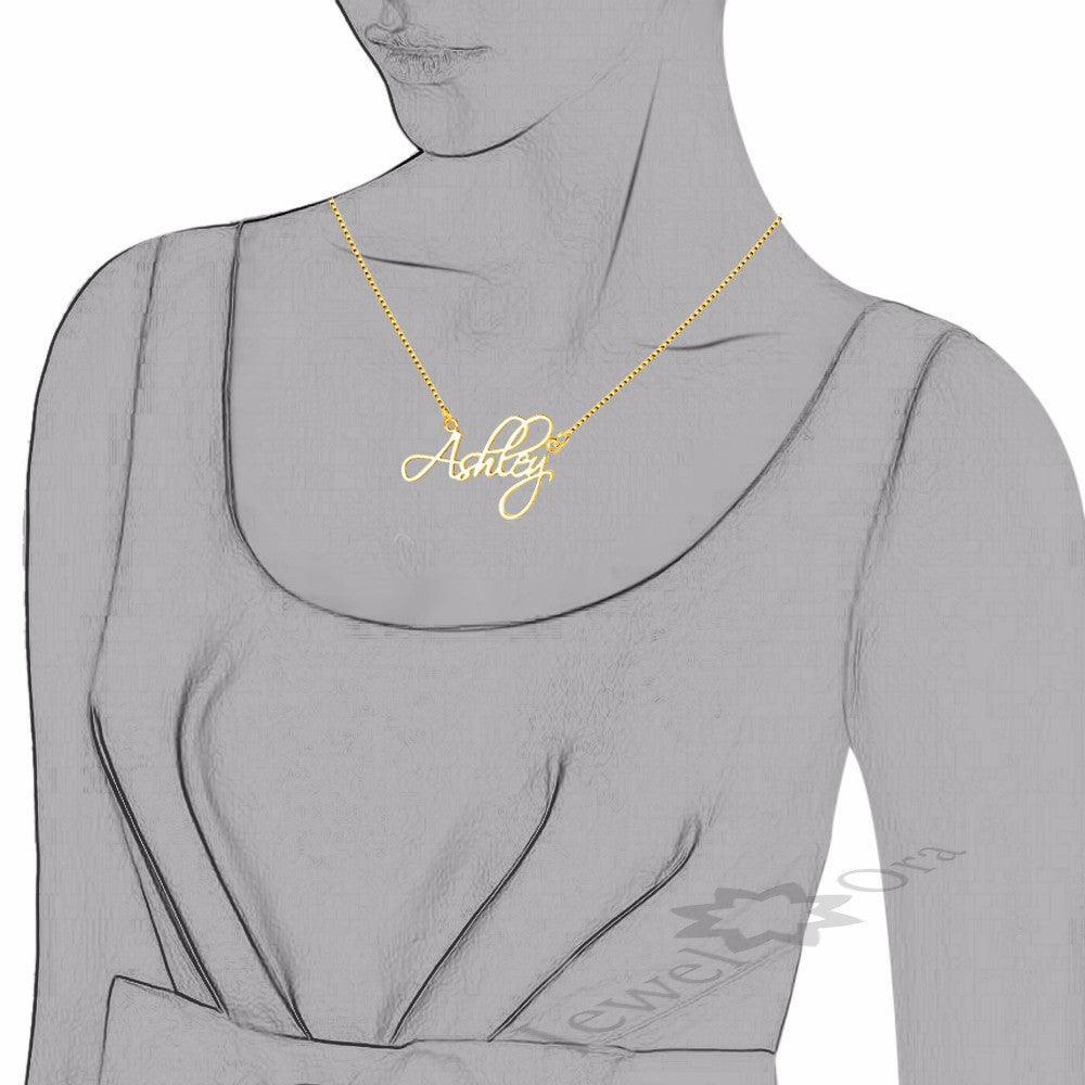 Personalized Women’s 925 Sterling Silver Necklace with Custom Nameplate Pendant, Christmas Gift Jewelry - Personalized Jewel