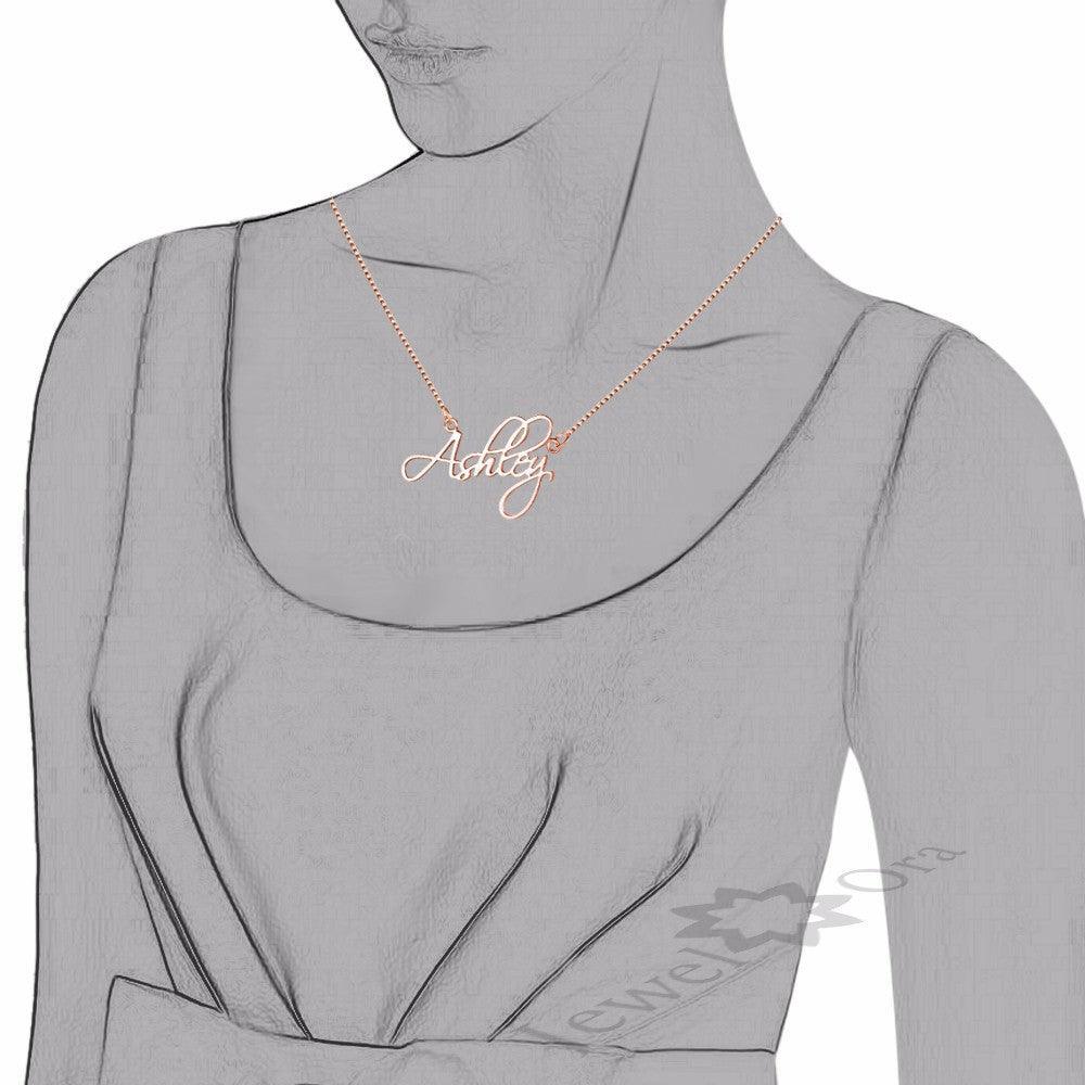 Personalized Women’s 925 Sterling Silver Necklace with Custom Nameplate Pendant, Christmas Gift Jewelry - Personalized Jewel