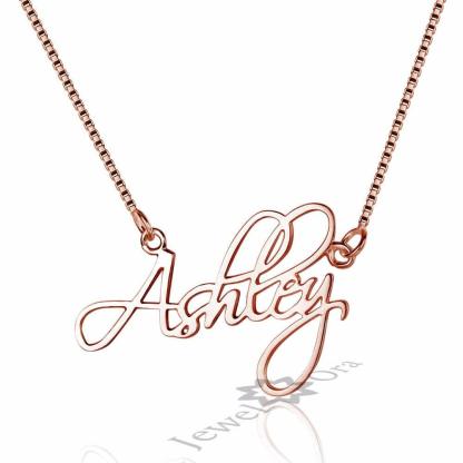 Personalized Women’s 925 Sterling Silver Necklace with Custom Nameplate Pendant, Christmas Gift Jewelry - Personalized Jewel
