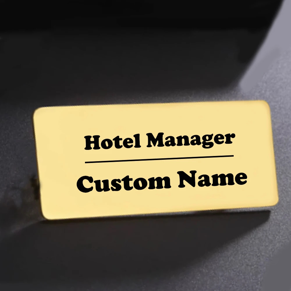 Personalized Name Pin Stainless Steel Letter Brooch