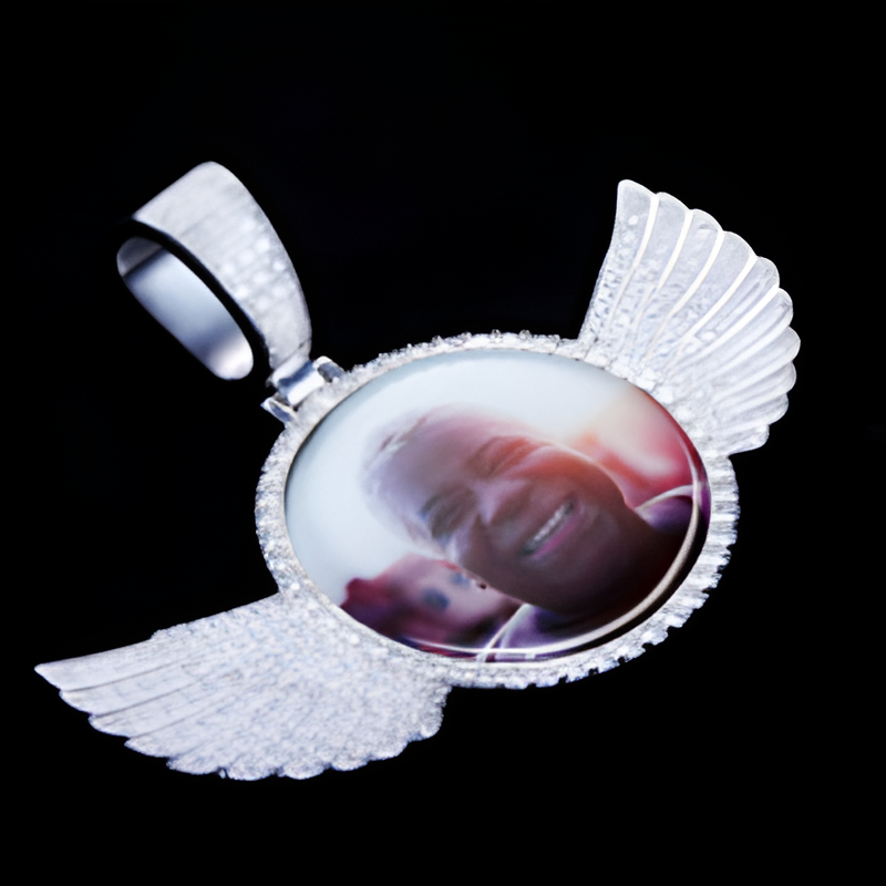 Winged Custom Pendant With Gemstone-Personalized Jewels