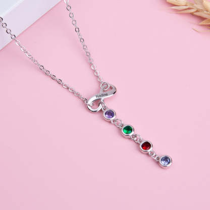 Personalized Engraved Name Customized Infinity Necklace & Pendant 4 Birthstone-Personalized Jewels