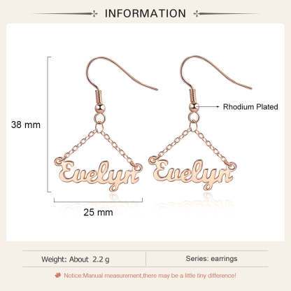 Personalized Custom Name Nameplate Tassel Drop Earrings Anniversary Gifts for Girlfriend-Personalized Jewels