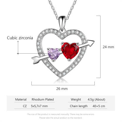 Personalized Heart Fashion Birthstone Anniversary Gift for Lover Pendant Necklace-Personalized Jewels