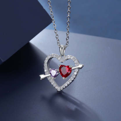 Personalized Heart Fashion Birthstone Anniversary Gift for Lover Pendant Necklace-Personalized Jewels